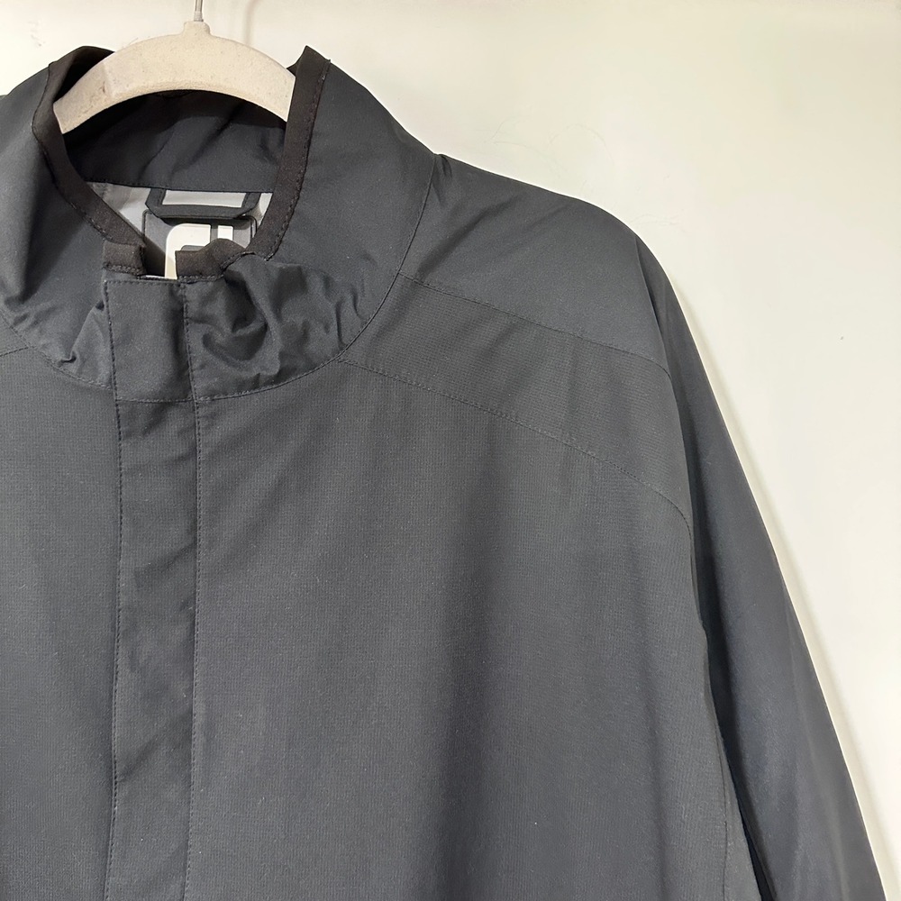 FootJoy DryJoys Golf Rain Jacket Mens XL Black Waterproof Full Zip Convertible